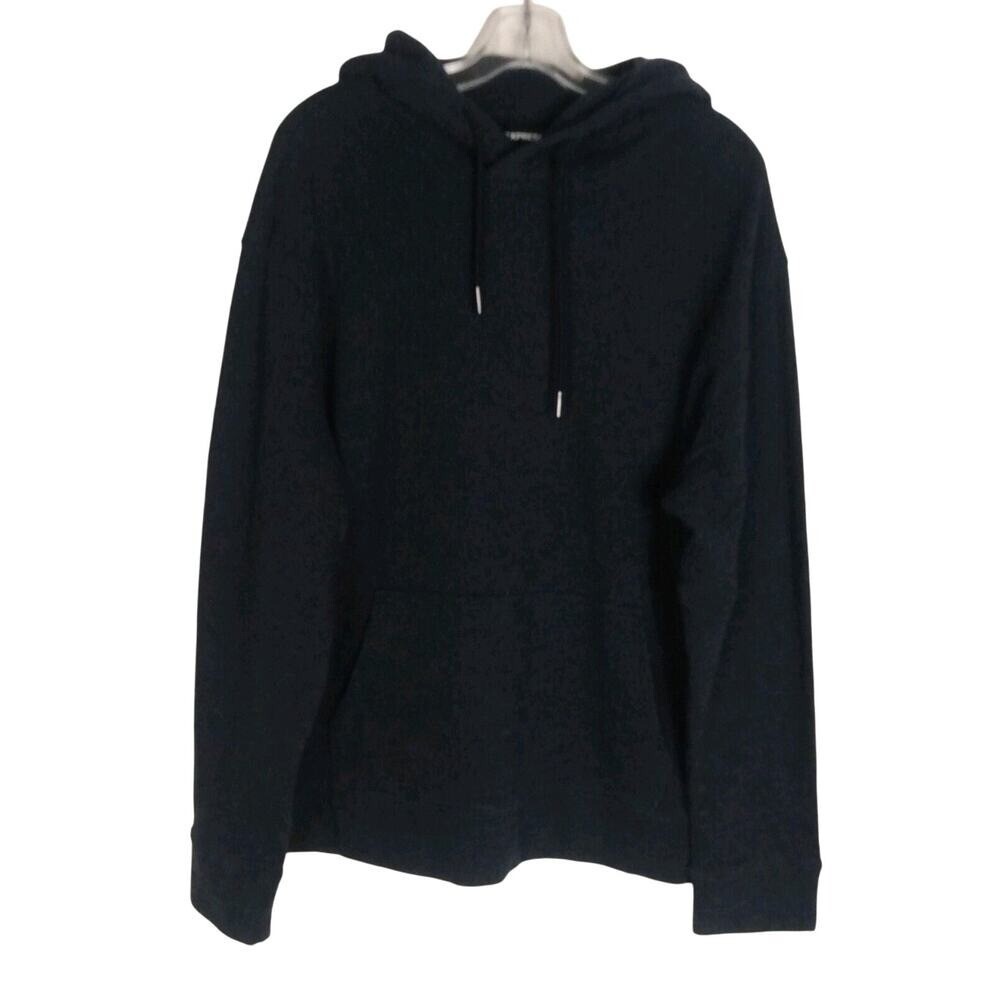 Express Thick Hoodie Mens Blue Solid Pullover Sweater Size Large‎